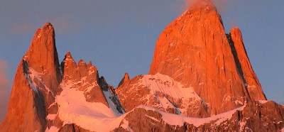 Cerro FitzRoy, ob sončnem vzhodu